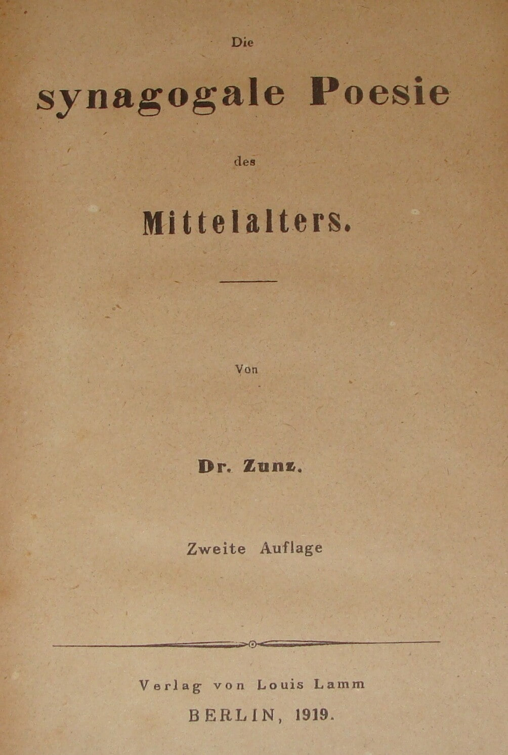 Germany Jewish Judaica   Berlin 1919 Middle Ages Synagogue Poetry Songs Dr Zunz