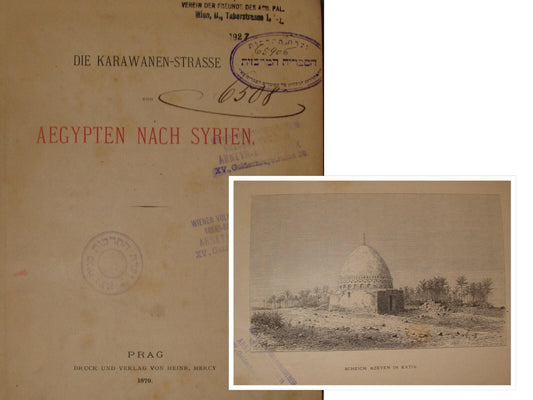 Antique 1879 Prague Travel Book Egypt And Syria Ludwig Salvator Woodcut Etching