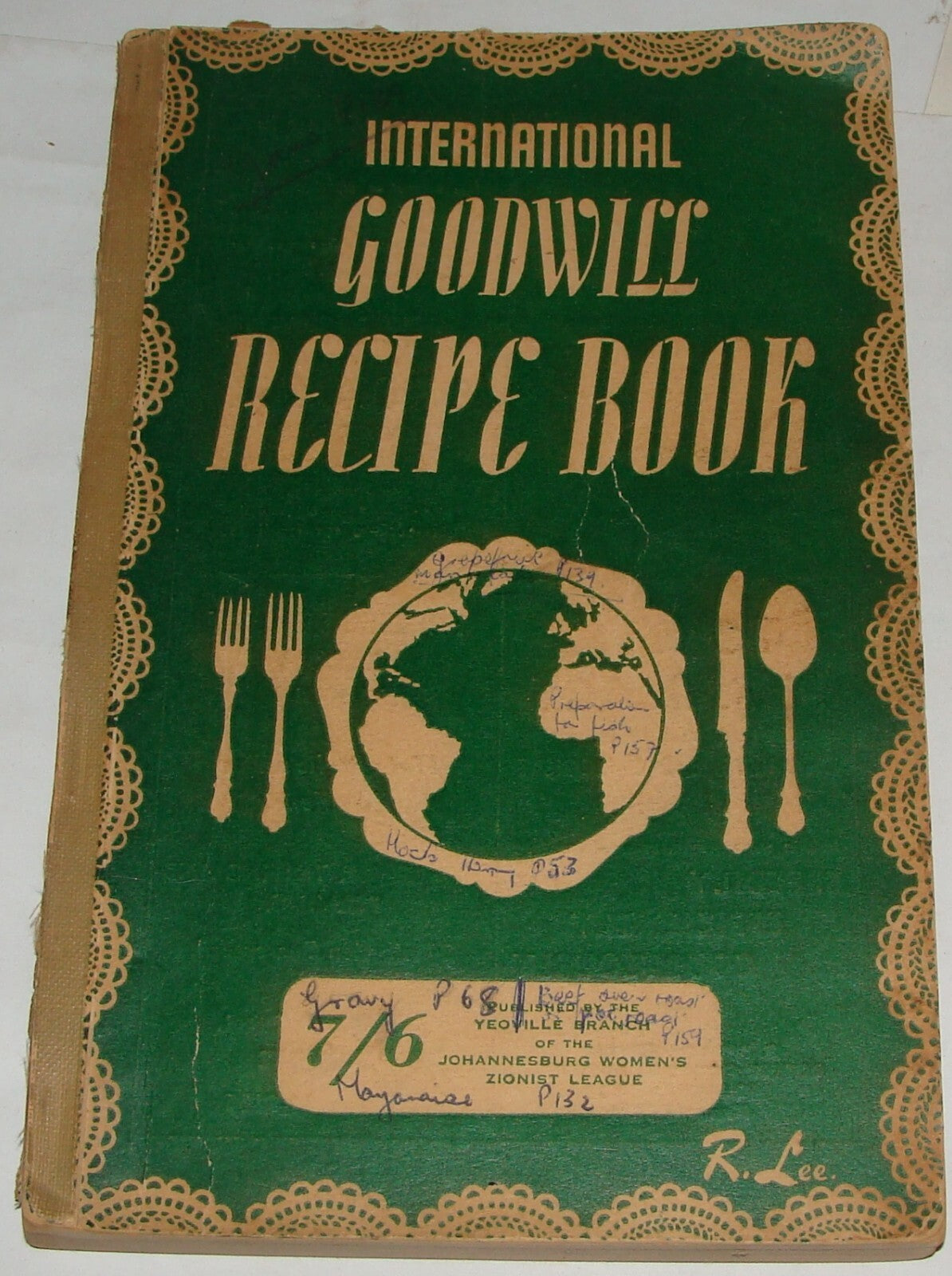 Book Jewish Judaica 1954 International Goodwill Recipe South Africa Zionist