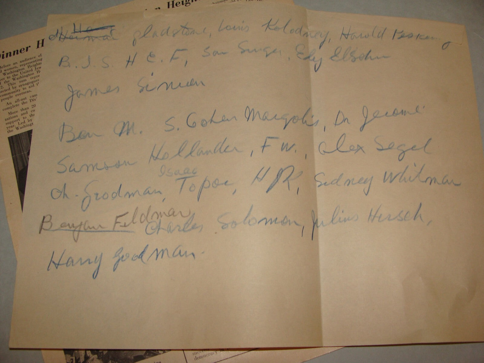 $ Photo Jewish American Judaica United Appeal 1946 Dinner USA Washington Heights