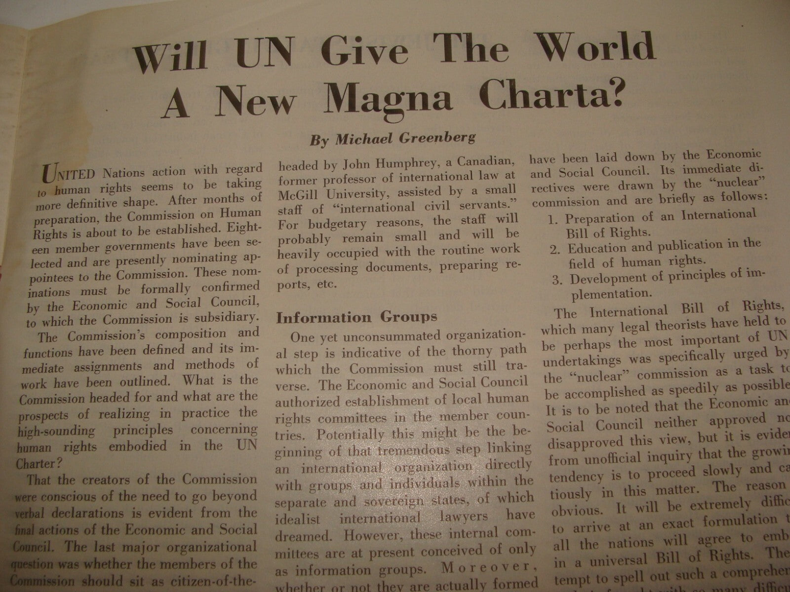 $ Germany 1946 Post WWII Bulettin Jewish American THE RECORD Cyprus Europe