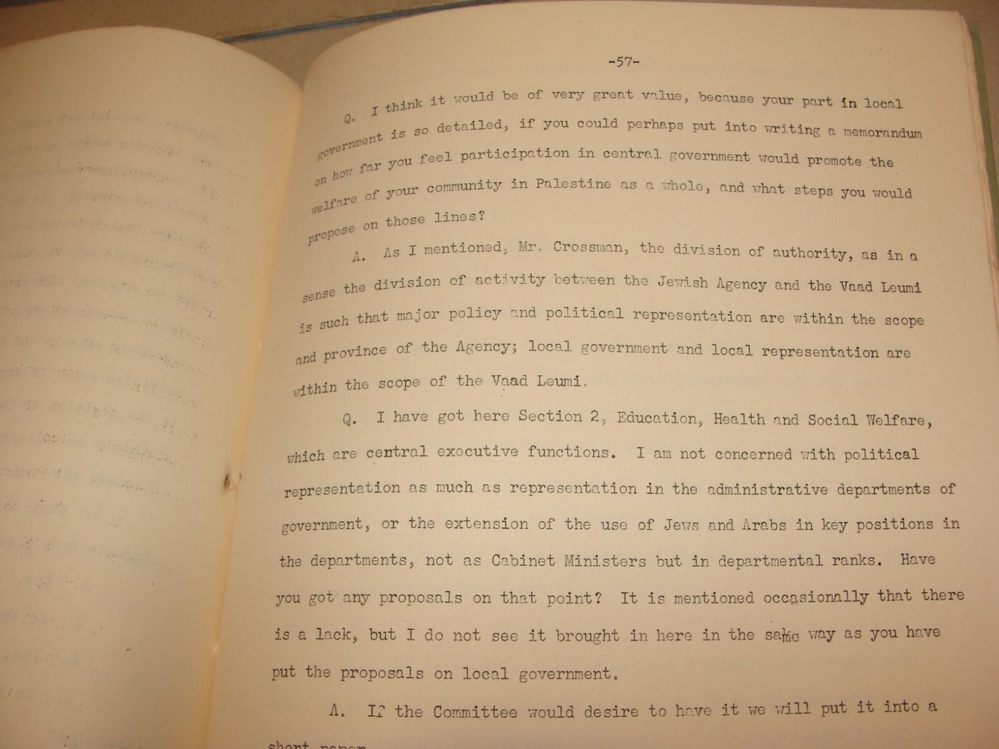 $ RARE 1946 Palestine Israel Anglo American Committee of Inquiry Public Hearings