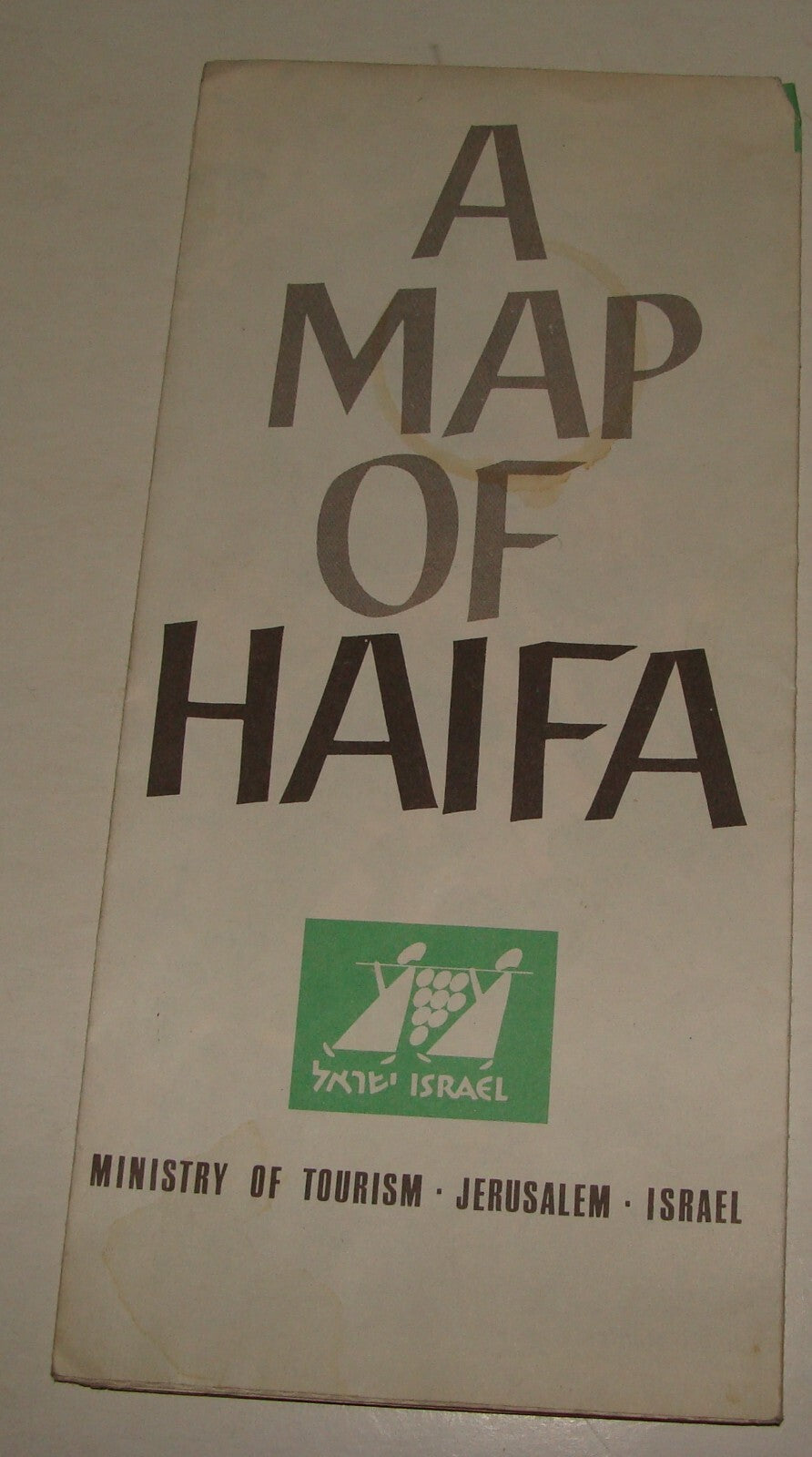 Map Jewish Judaica 1960s Israel HAIFA Guide