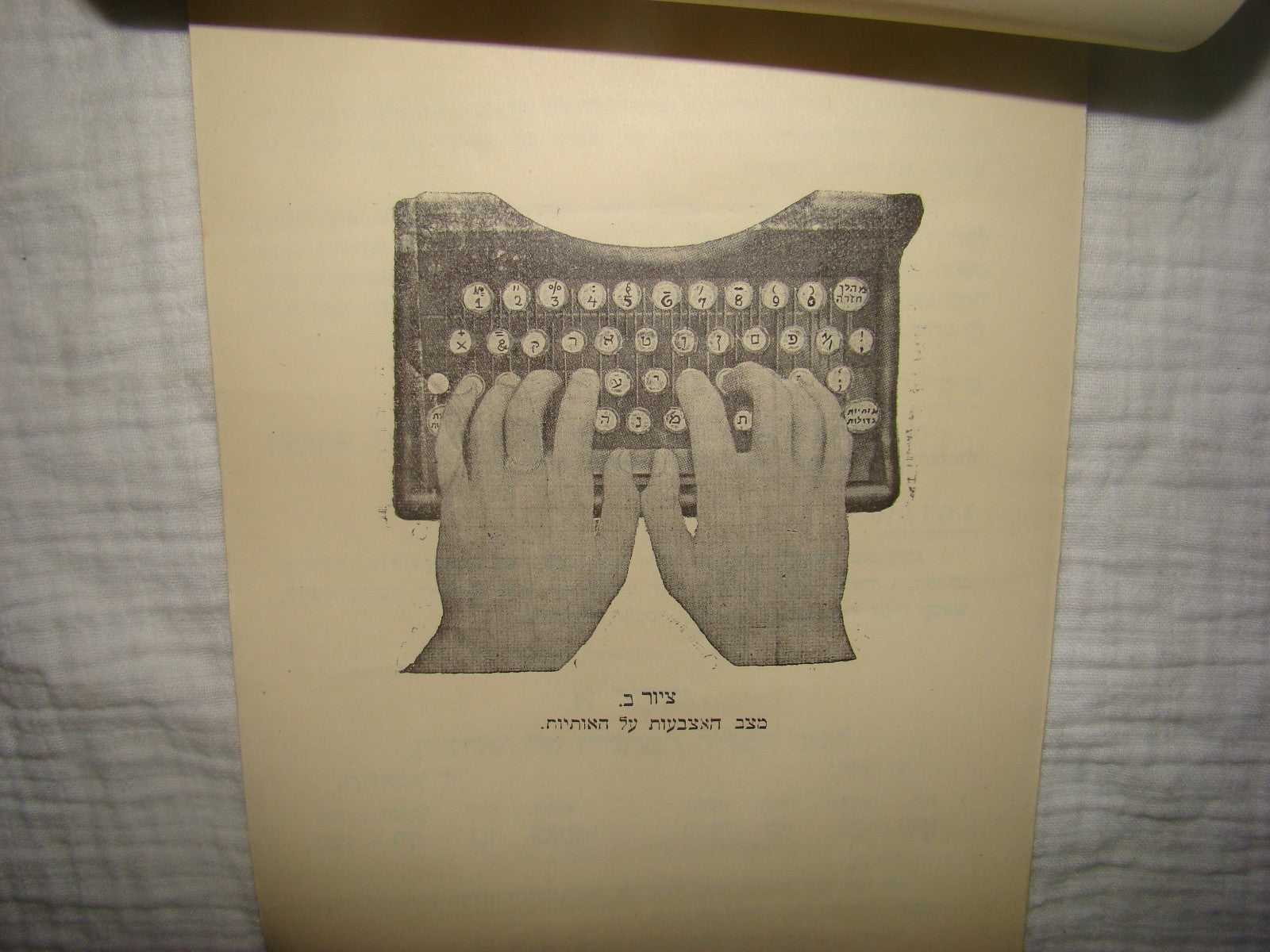 Book Jewish hebrew palestine israel 1930 Blind writing machine method Underwood
