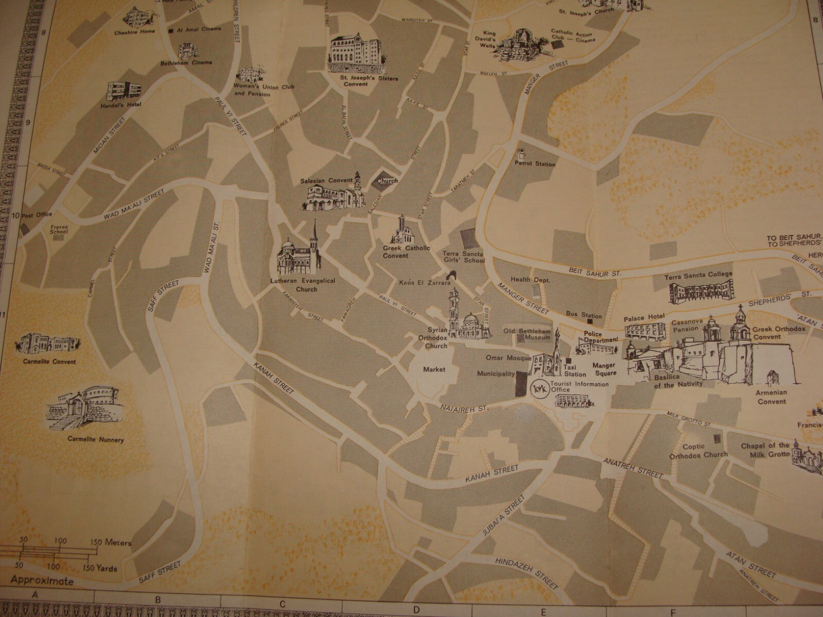 Jewish Judaica Israel BETHLEHEM Map 1979 Tourist Guide Brochure