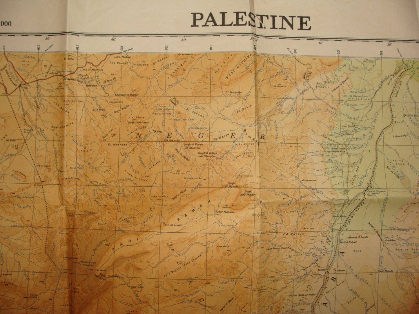 Jewish Judaica Palestine Israel Army Military Press Map 1949 South Arab Negev