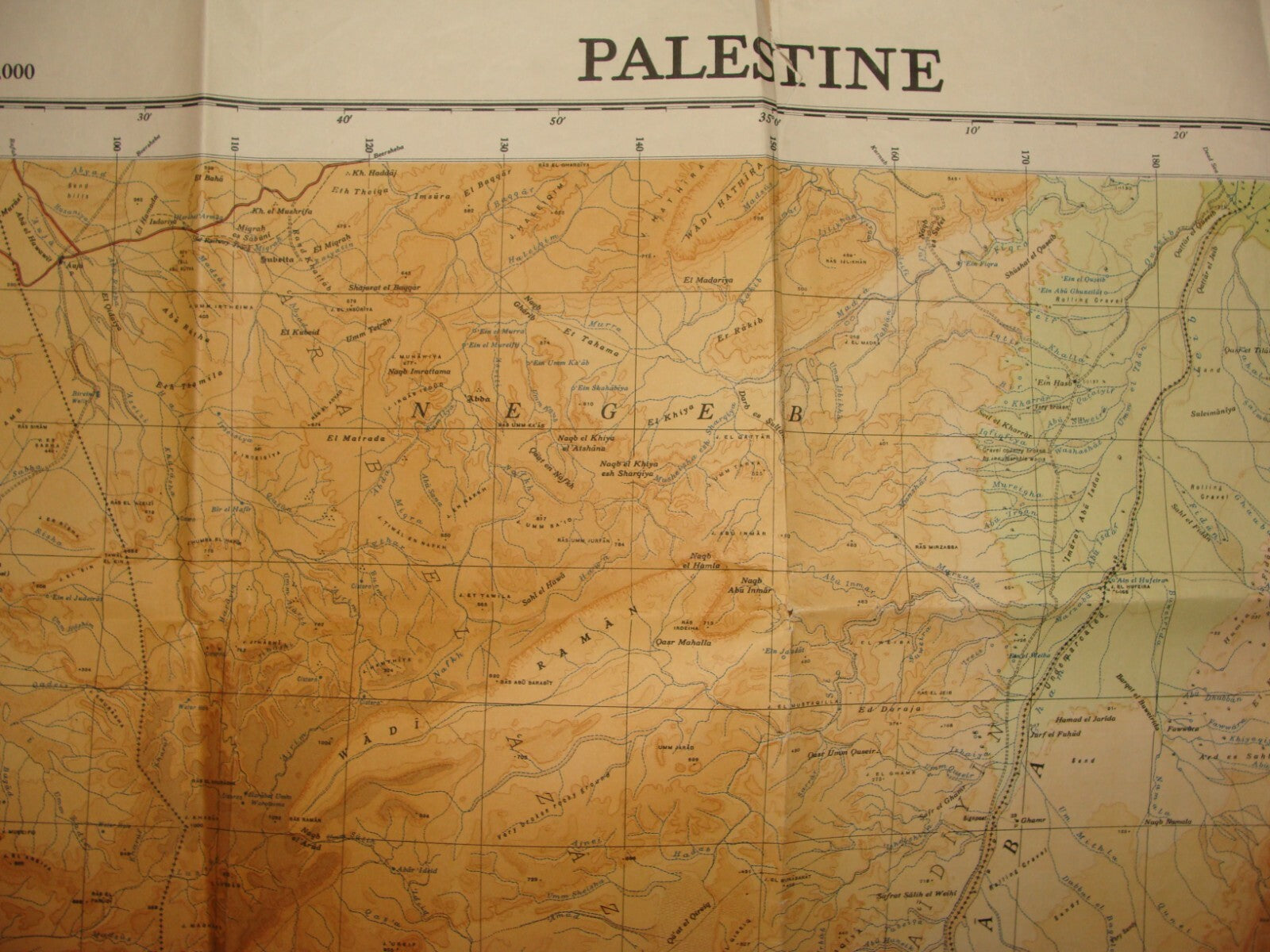 Jewish Judaica Palestine Israel Army Military Press Map 1949 South Arab Negev
