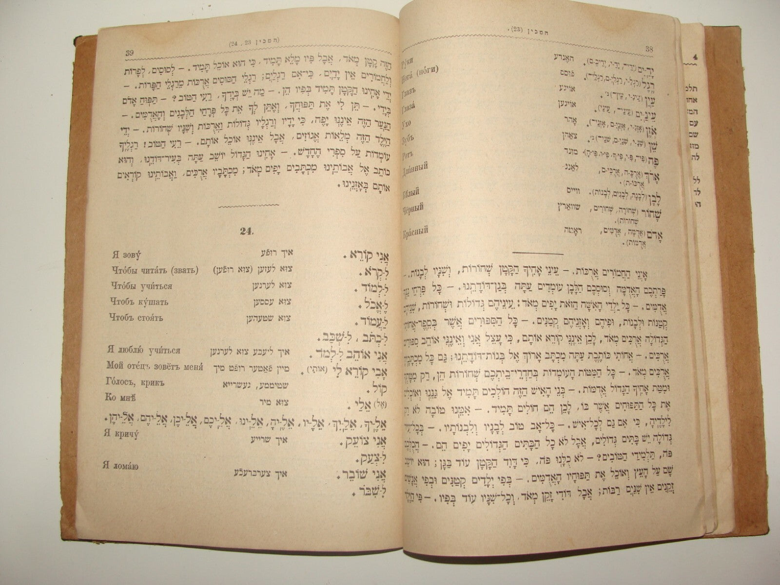 Book Jewish Judaica Poland Warsaw 1903 Hebrew Language School Russian Yiddish