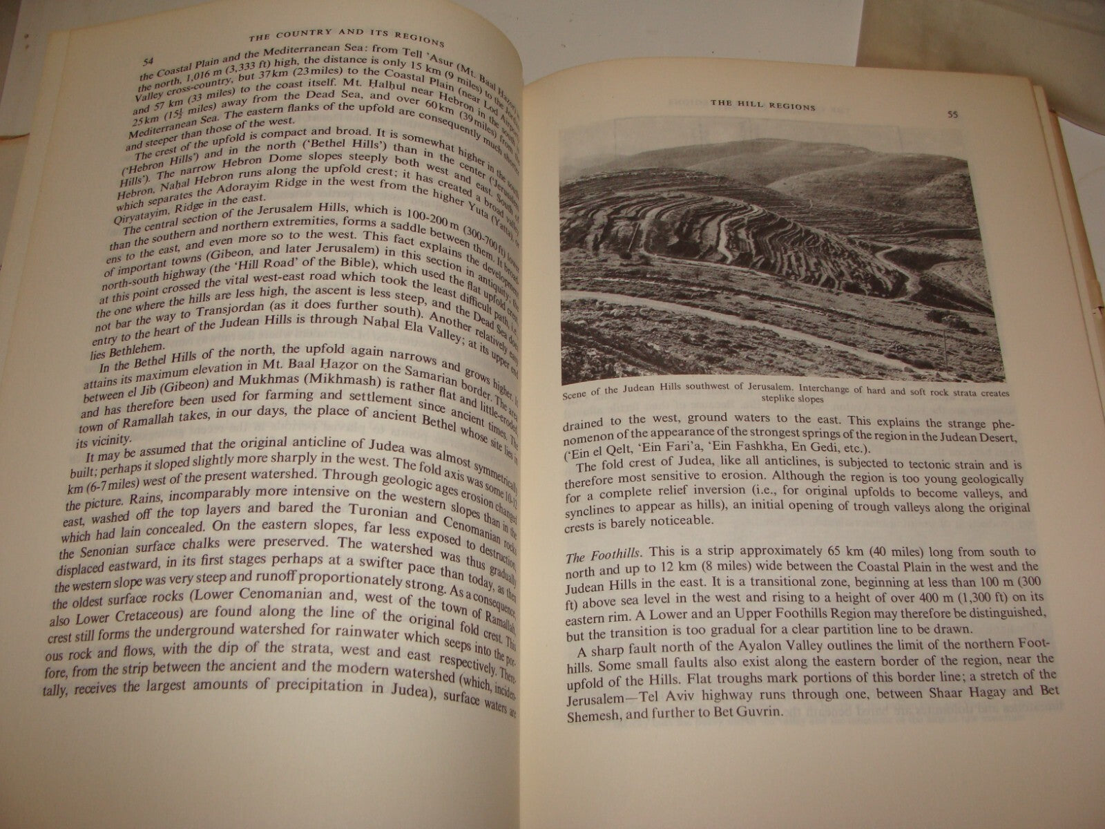 Jewish Judaica 1966 GEOGRAPHY OF ISRAEL Book + Map English Version
