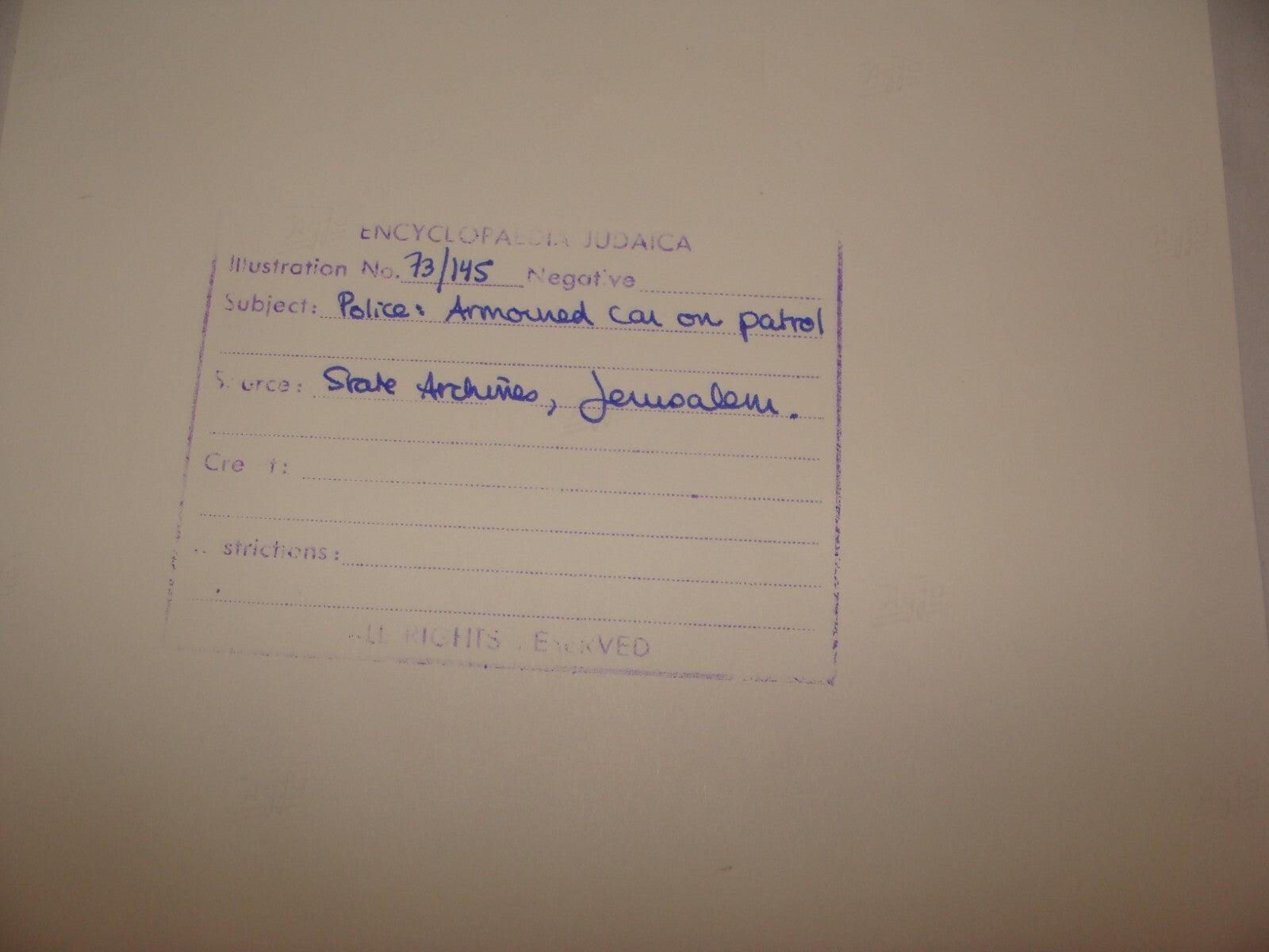 Photo Print, 1936-9 Palestine Israel British Police Armored Car Patrol