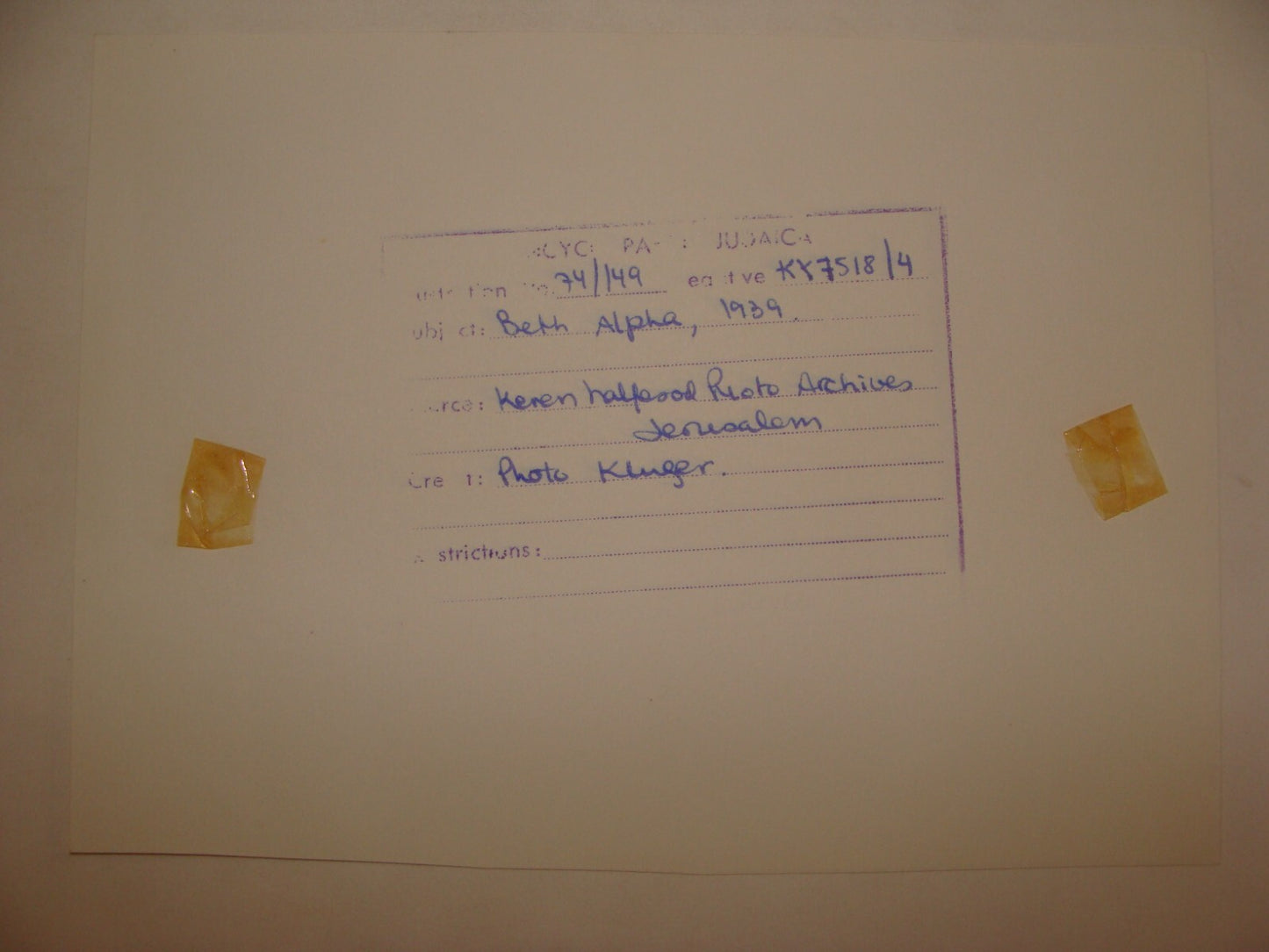 Photo Print 1939 Palestine Israel Jewish Judaica KIBBUTZ BET BEIT ALFA Hebrew