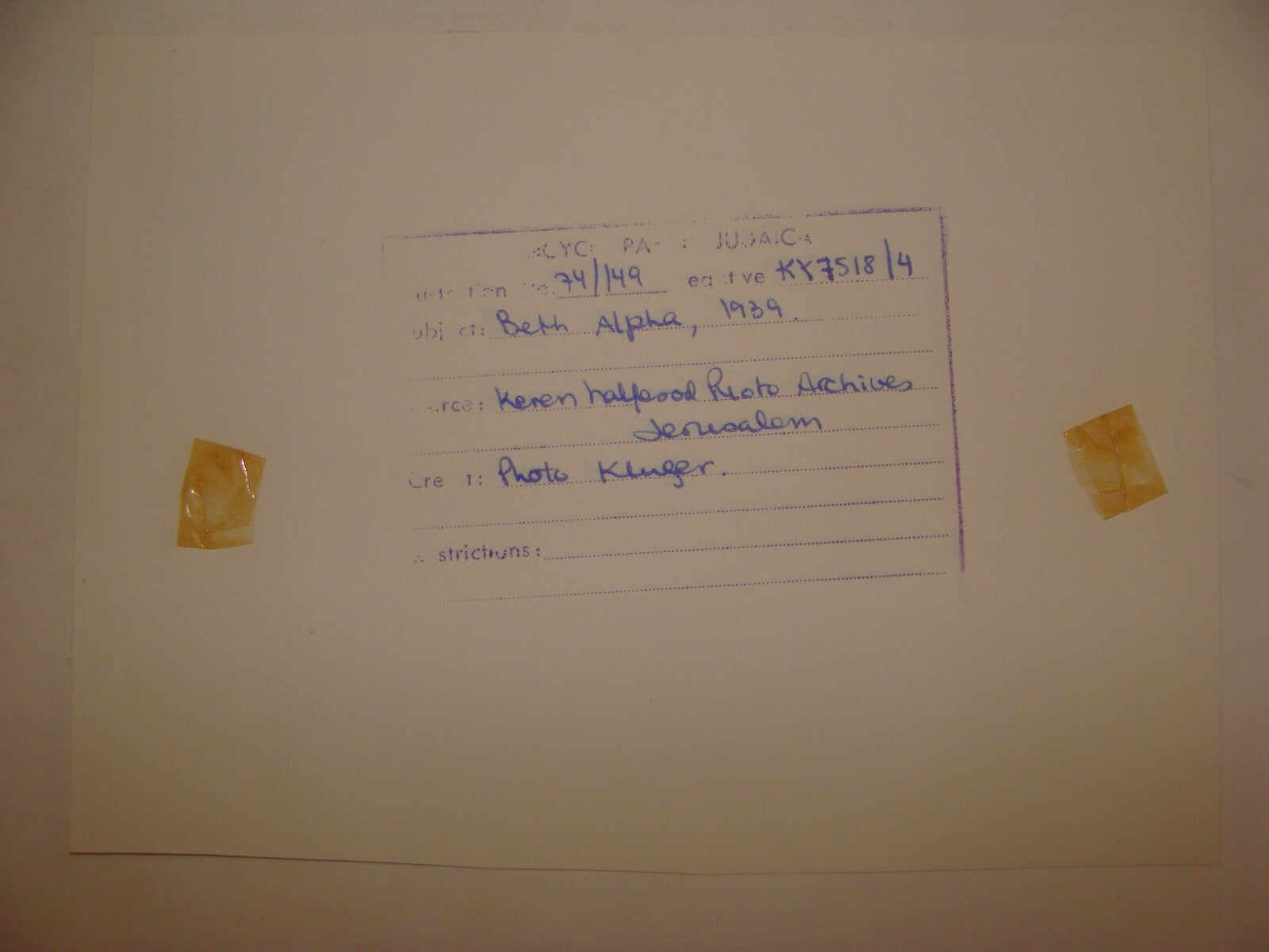 Photo Print 1939 Palestine Israel Jewish Judaica KIBBUTZ BET BEIT ALFA Hebrew