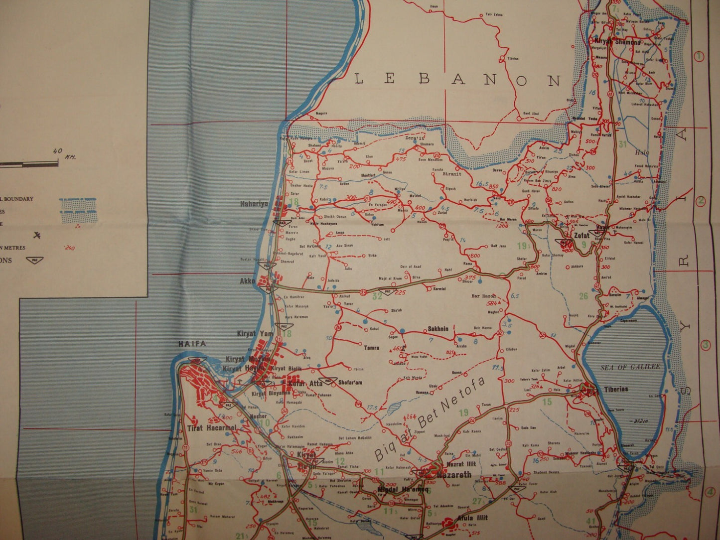 Jewish Judaica Israel 1965 Pre Six Day War Road Map PAZ Oil Gas Company