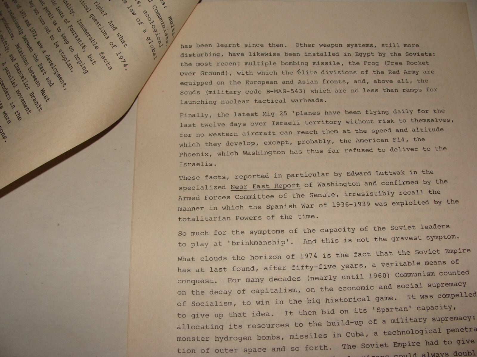 Jewish Judaica 1974 Israel Post Yom Kippur War Article Arab Israeli Analysis