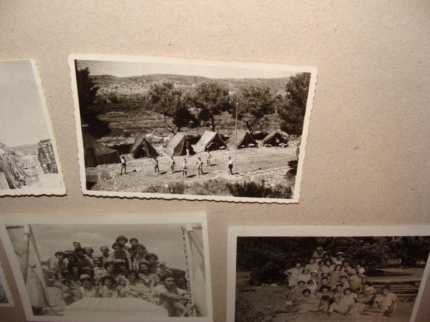 Photo Jewish 1952 Israel Kids Children Youth Movement School Camp Nir Etzion x8