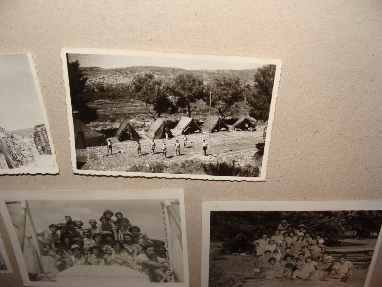 Photo Jewish 1952 Israel Kids Children Youth Movement School Camp Nir Etzion x8