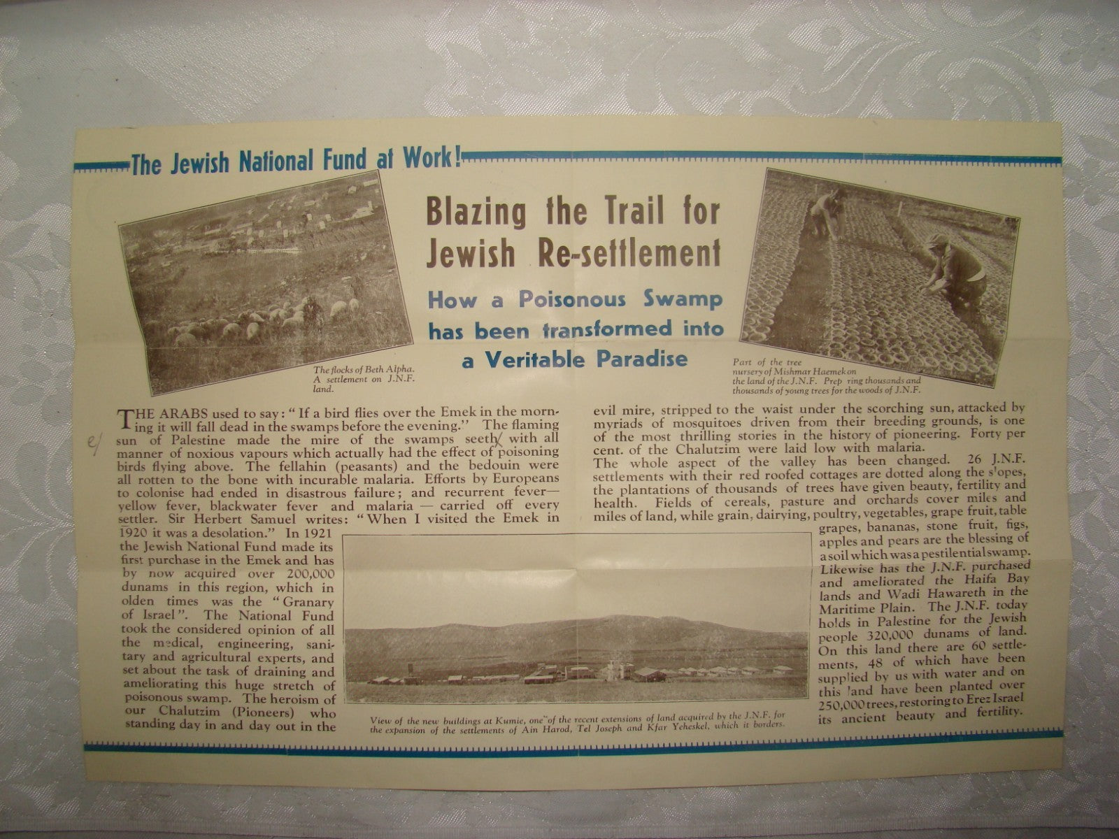 letter Palestine RARE judaica JNF KKL ad Jewish state fund zionist israel London