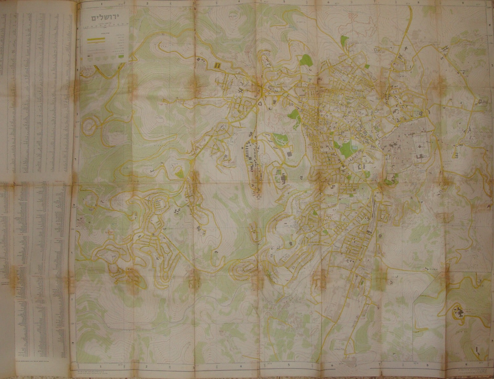 Map Jewish Judaica Israeli Israel Jerusalem After 1967 Six Day War Topographic