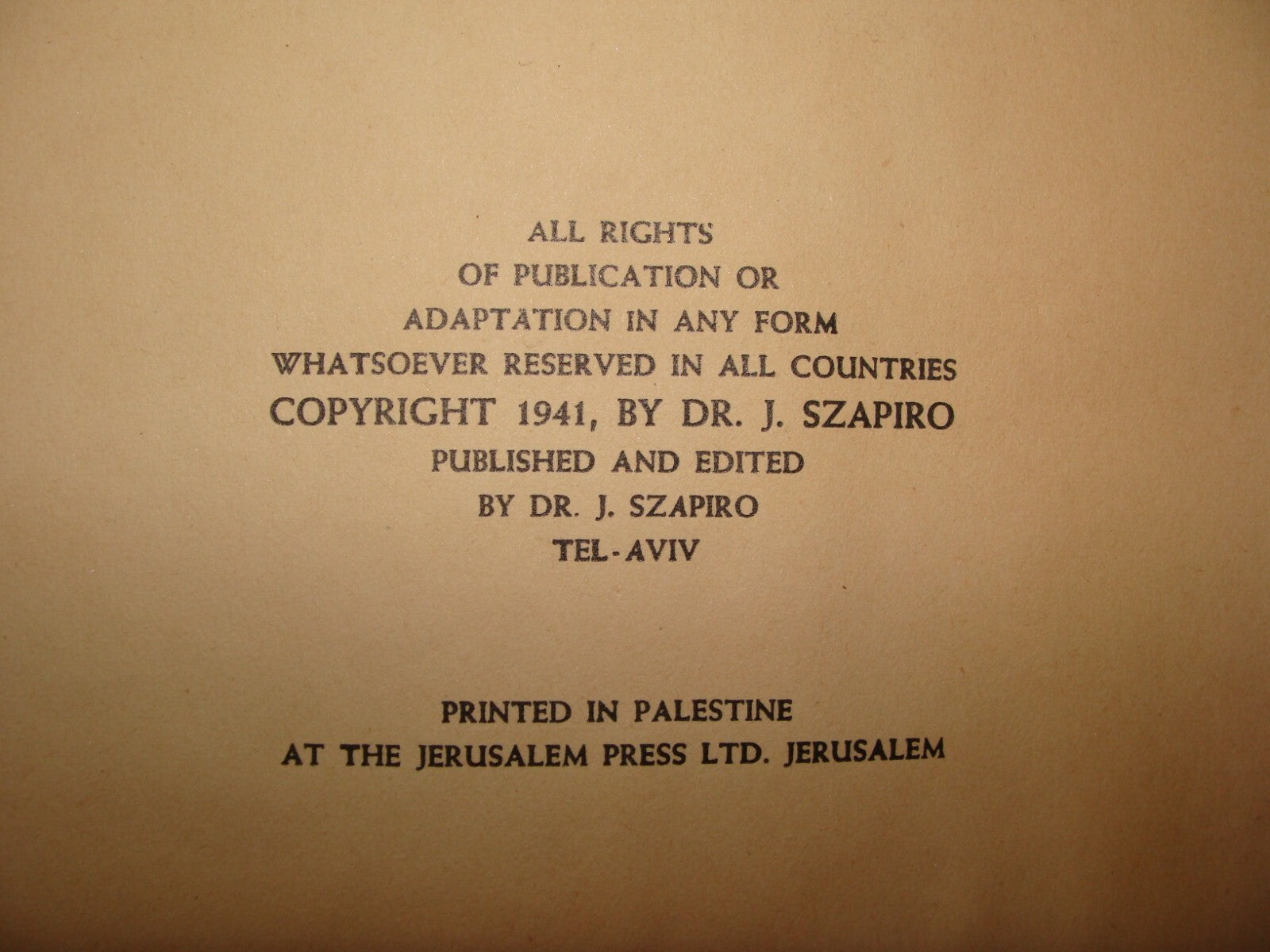 Map Palestine Jewish Judaica 1941 Historical Atlas of Biblical Times Album Bible