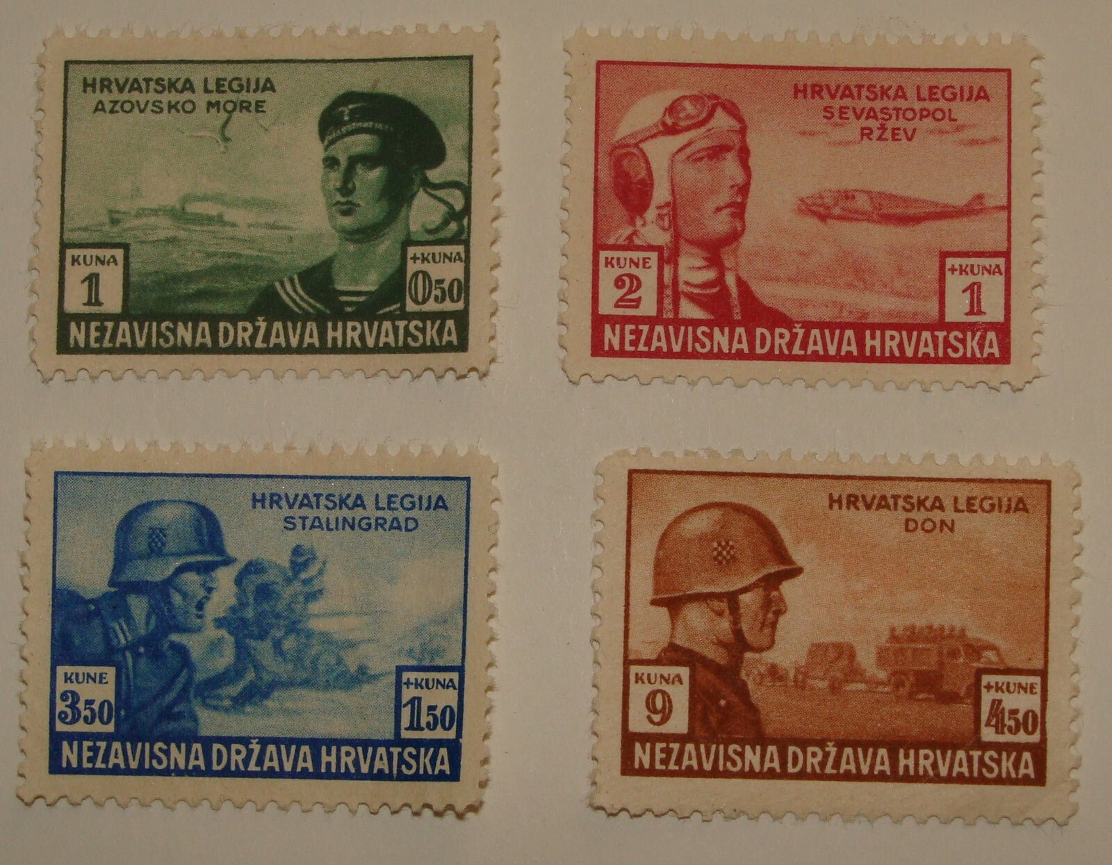 1943 CROATIA Stalingrad WWII Stamp Set Unused No Gum