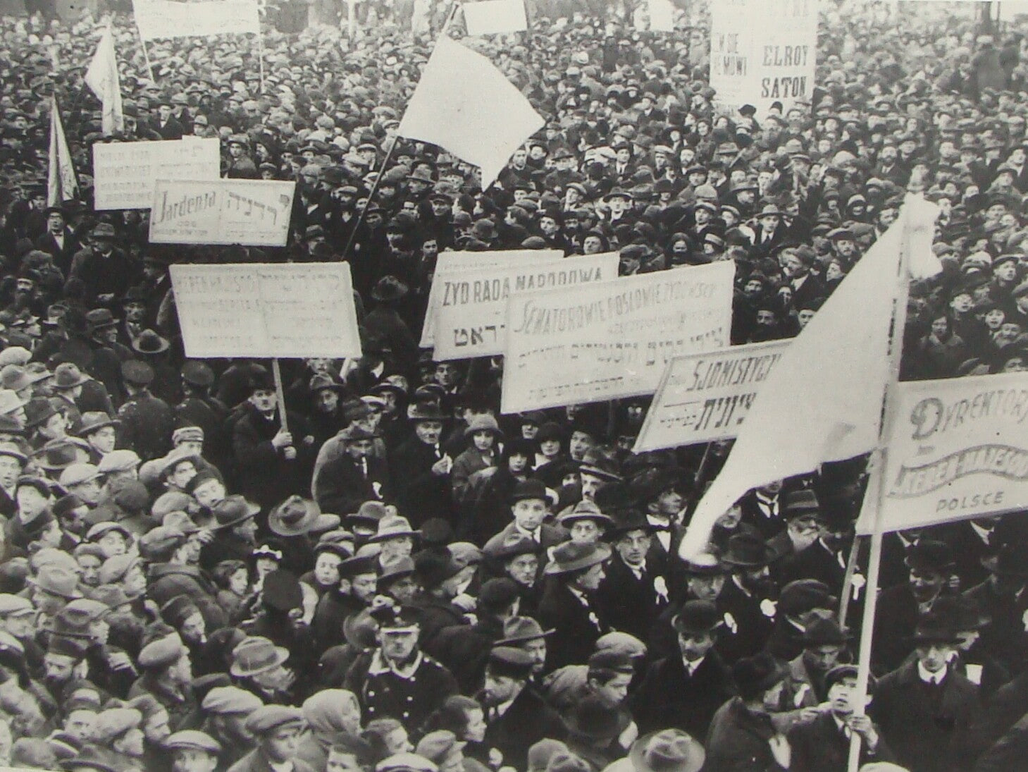 Photo Print Jewish Ad , Judaica 1924 Poland Warsaw Zionist Keren Hayesod Parade