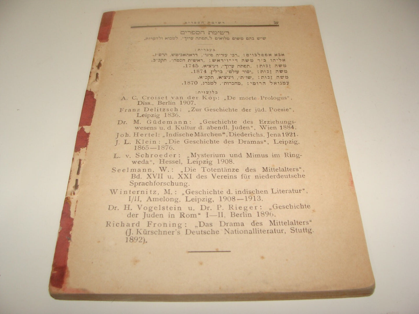 Germany Book Jewish Judaica Rabbi Berlin 1922 Hebrew Play תפתה ערוך הרב משה זכות