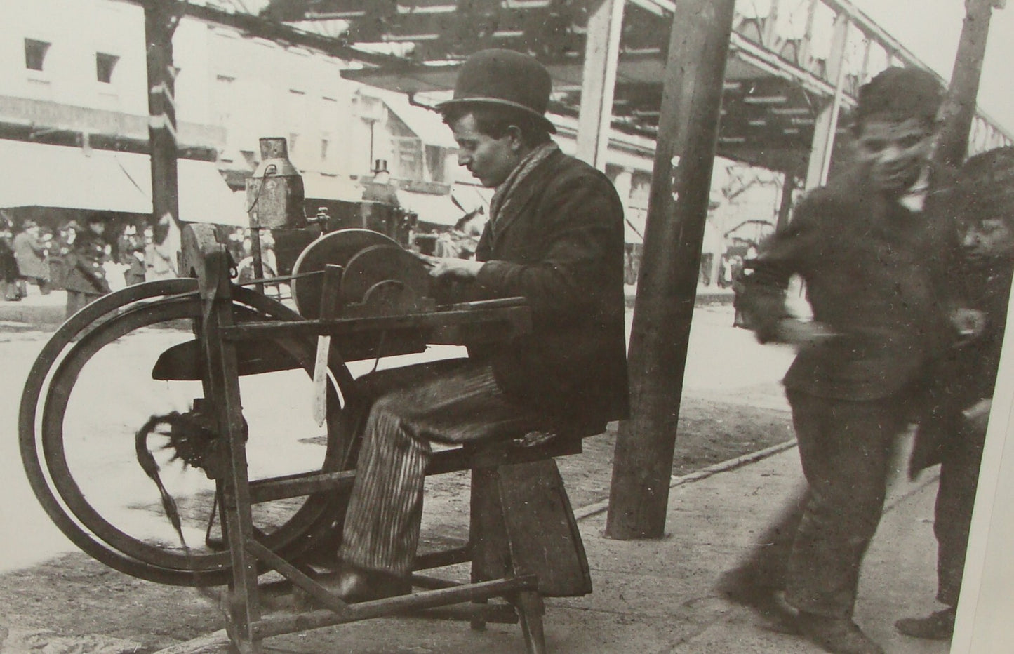 Photo Print 1894 American United States NY 6th Ave Grinding Knives Jewish ?