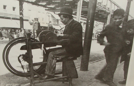 Photo Print 1894 American United States NY 6th Ave Grinding Knives Jewish ?