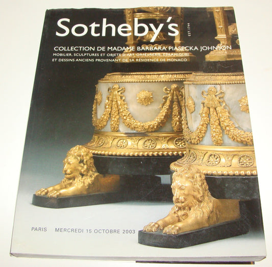 Sotheby's Catalog Collection De Madame Barbara Piasecka Johnson 2003