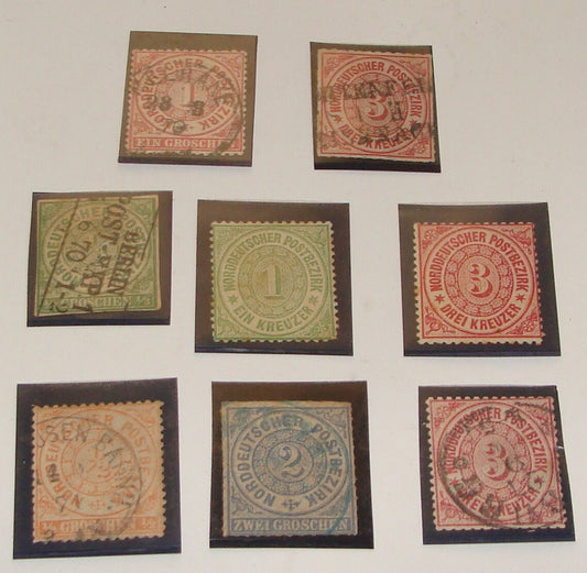 Germany 1868 1870   German Empire norddeutscher post Stamp Lot x8