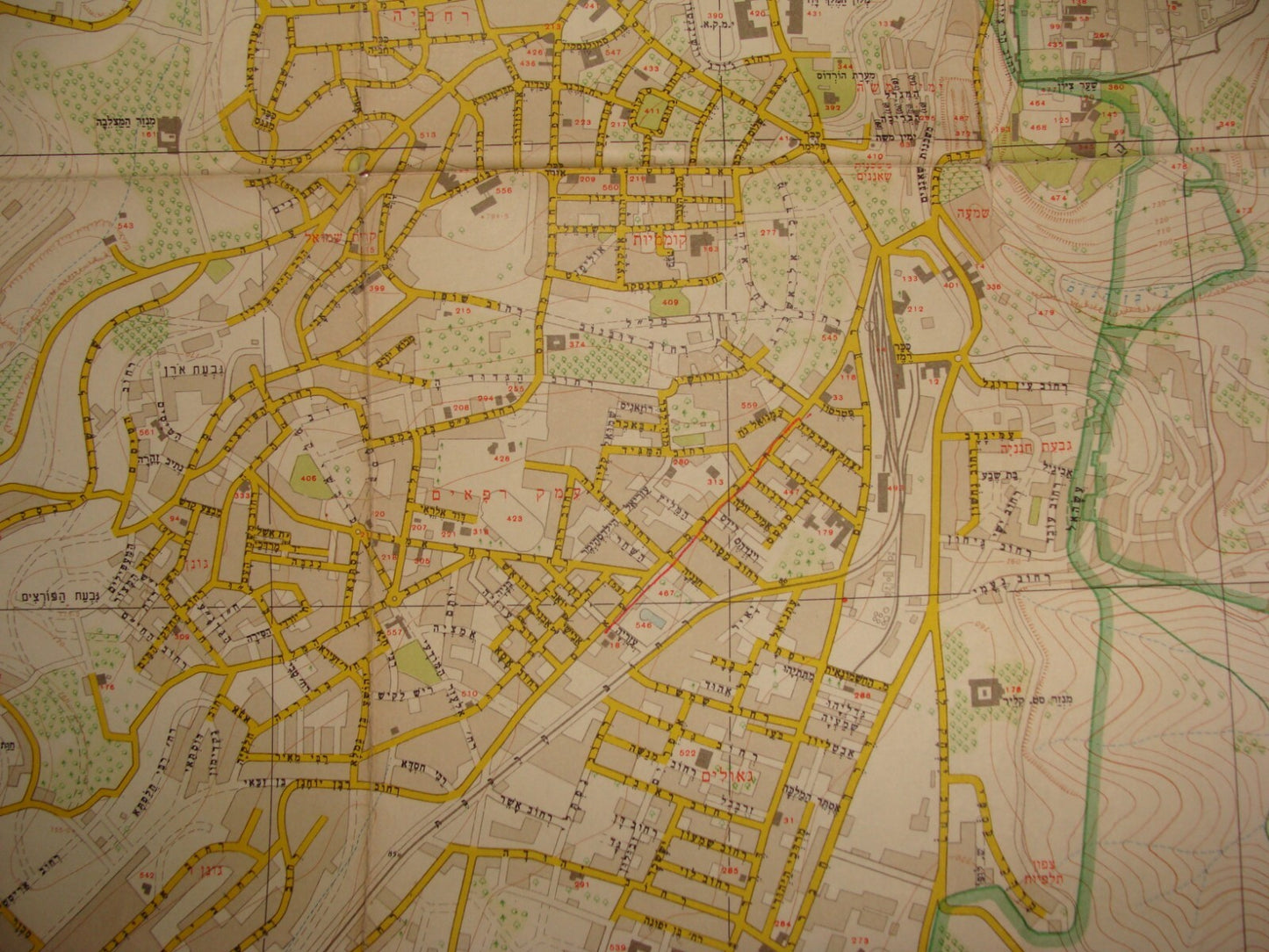 Map Jewish Judaica 1963 Israel Israeli JERUSALEM Pre Six Day War LARGE 82x112 cm