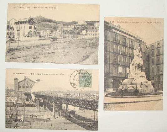 1910s SPAIN BARCELONA Photo Postcard Tibidabo Soler Viaducto To Russia Stamp