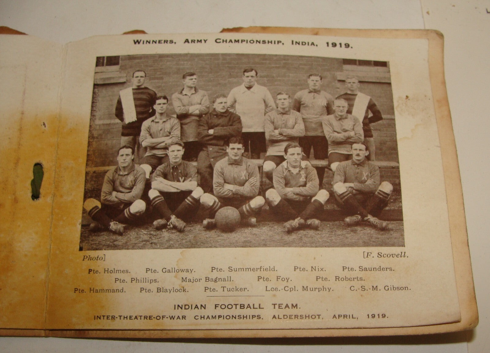 1919 British Army Championship Football Military India WWI Photo Christmas Card
