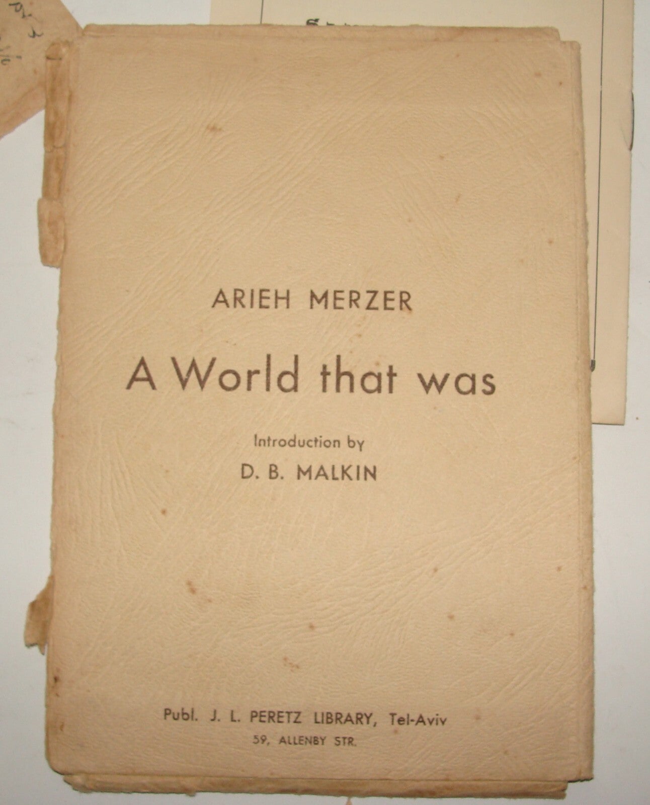 Jewish Judaica Palestine Israel Art Artist Arieh Merzer SIGNED Folder Print