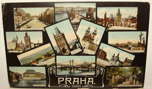 Card Jewish 1909 Czech Slovakia Prague Praha Postcard Cemetery