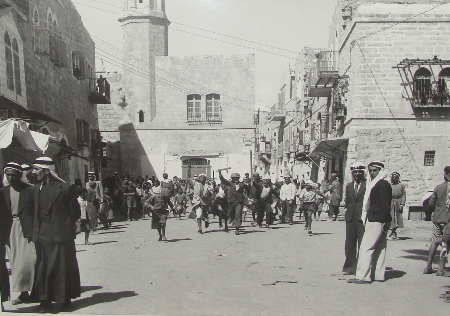Photo Print, 1938 Palestine Bethlehem British Police Arab Youth Riot Attack