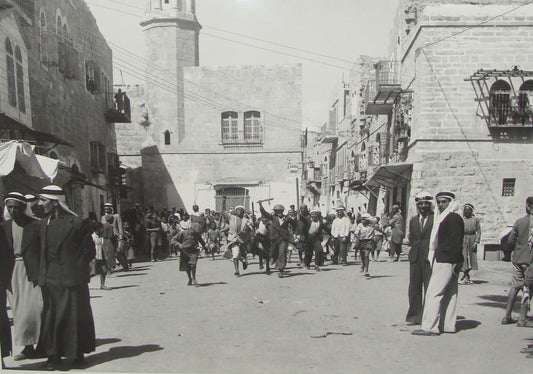 Photo Print, 1938 Palestine Bethlehem British Police Arab Youth Riot Attack