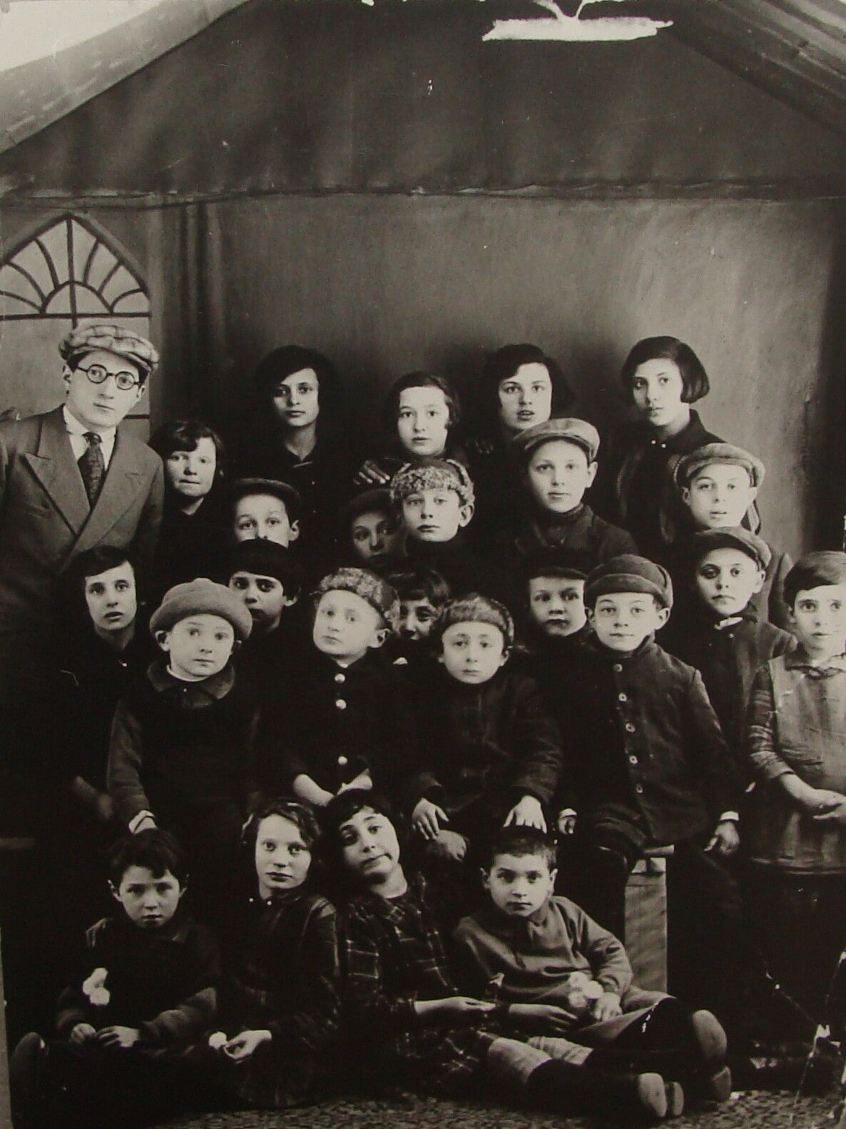 Photo Print 1930s Jewish Judaica Lithuania Alsediai Telsiai School Children Kids