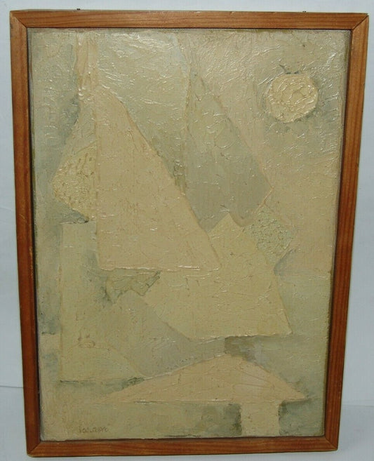 israel israeli art Sioma Baram abstract oil painting signed France Paris 1958