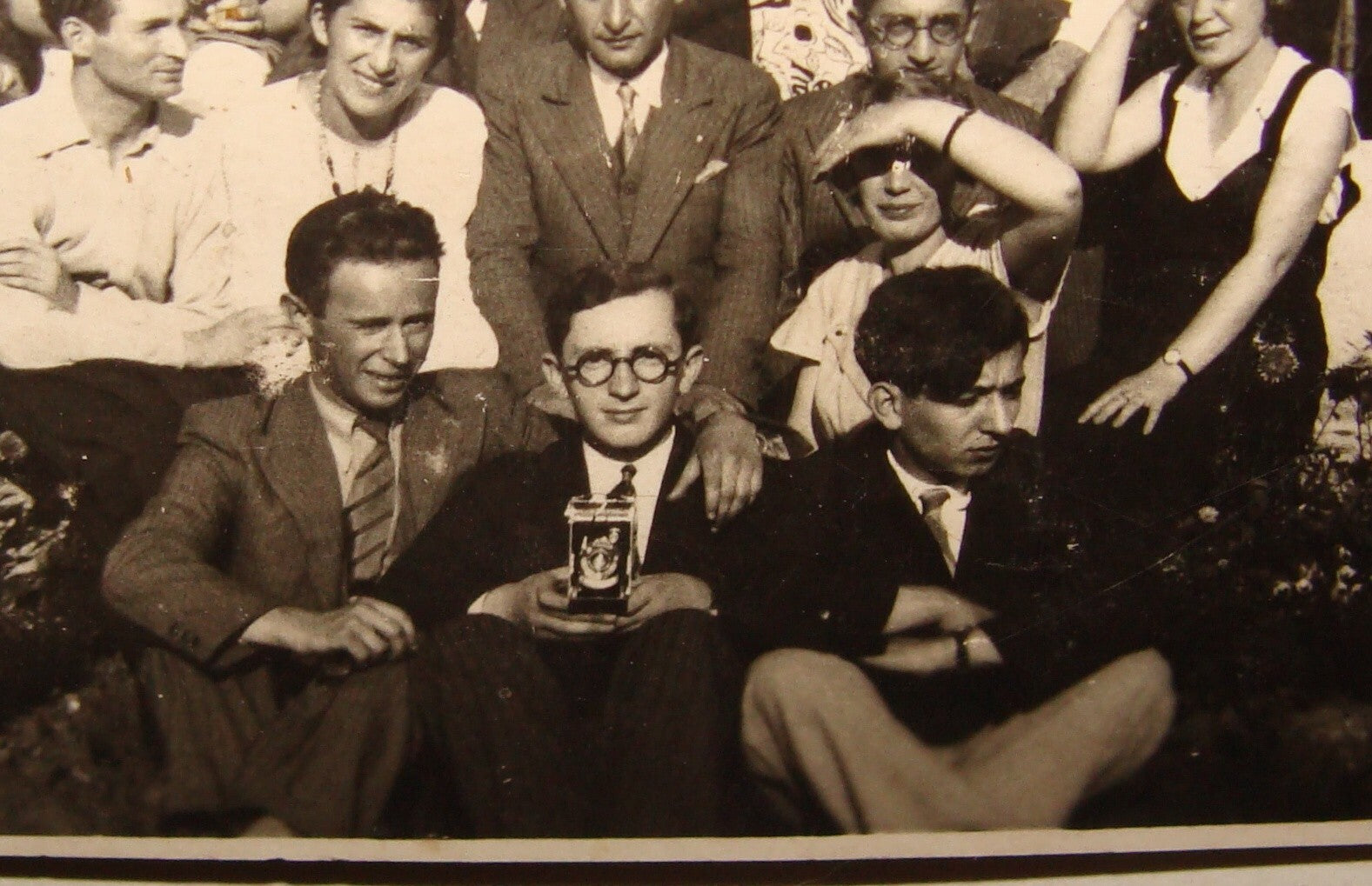 Photo Jewish Card Judaica 192? Lithuania Zionist Pioneers Youth Group Postcard