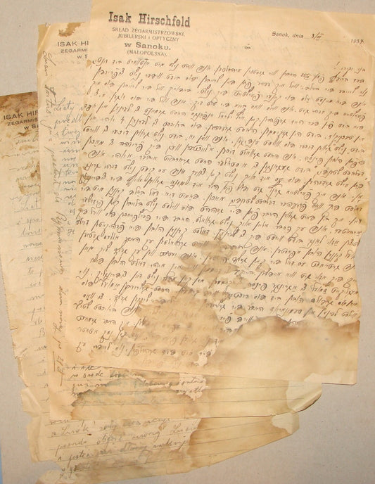 Letter Jewish Judaica Pre WW2 1937 Poland Sanok Jews Polish ISAK HIRSCHFELD