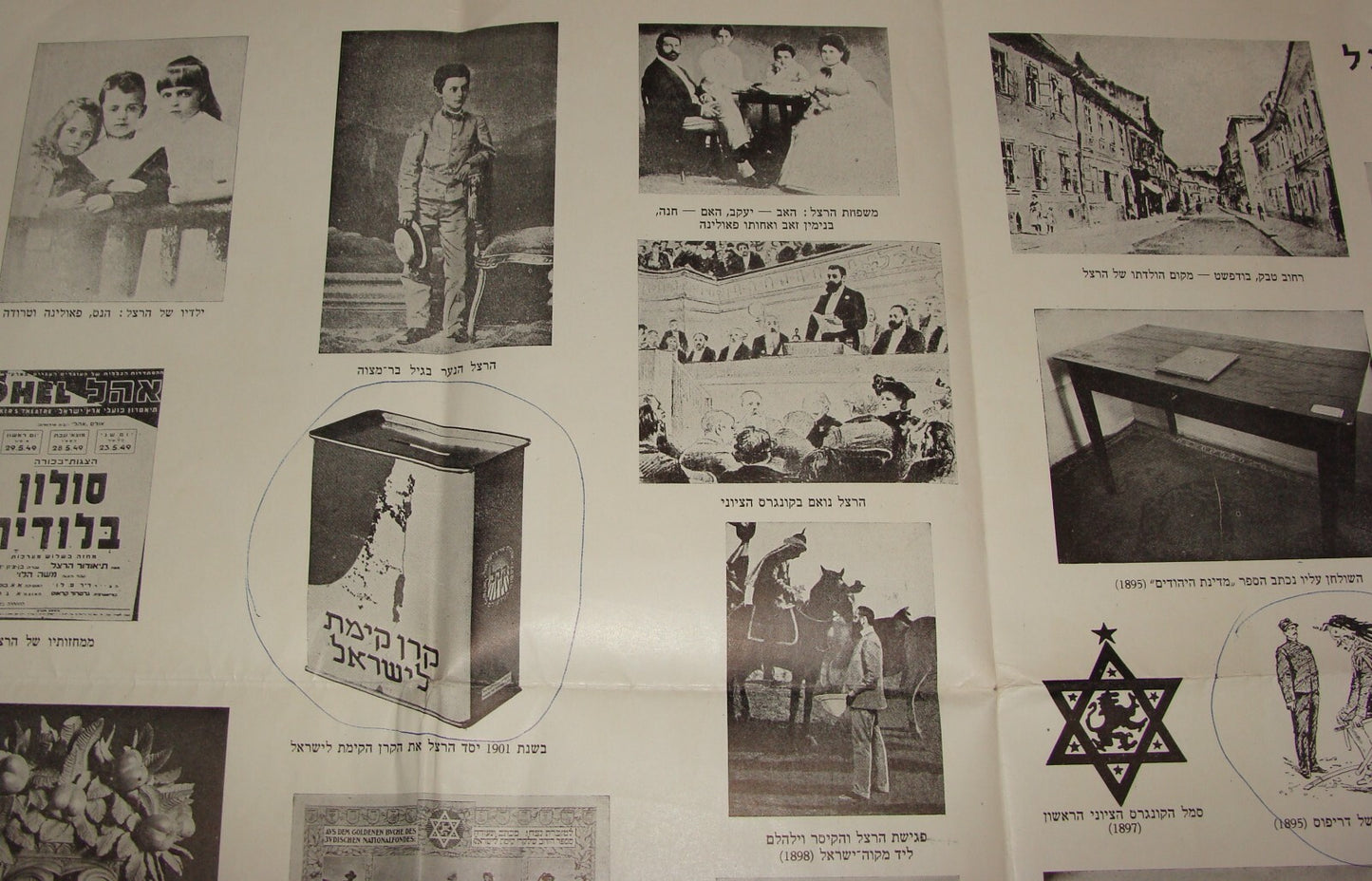 Poster Jewish Judaica Israel Israeli Hebrew HERZL Memorial Zionist 1960