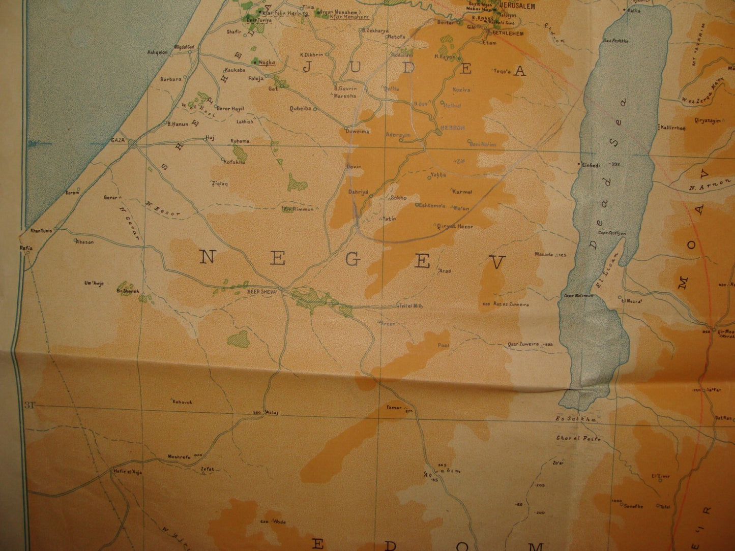 Map Palestine 1930s ERETZ ISRAEL KKL JNF Jewish Agency Zionist Settlements Fund