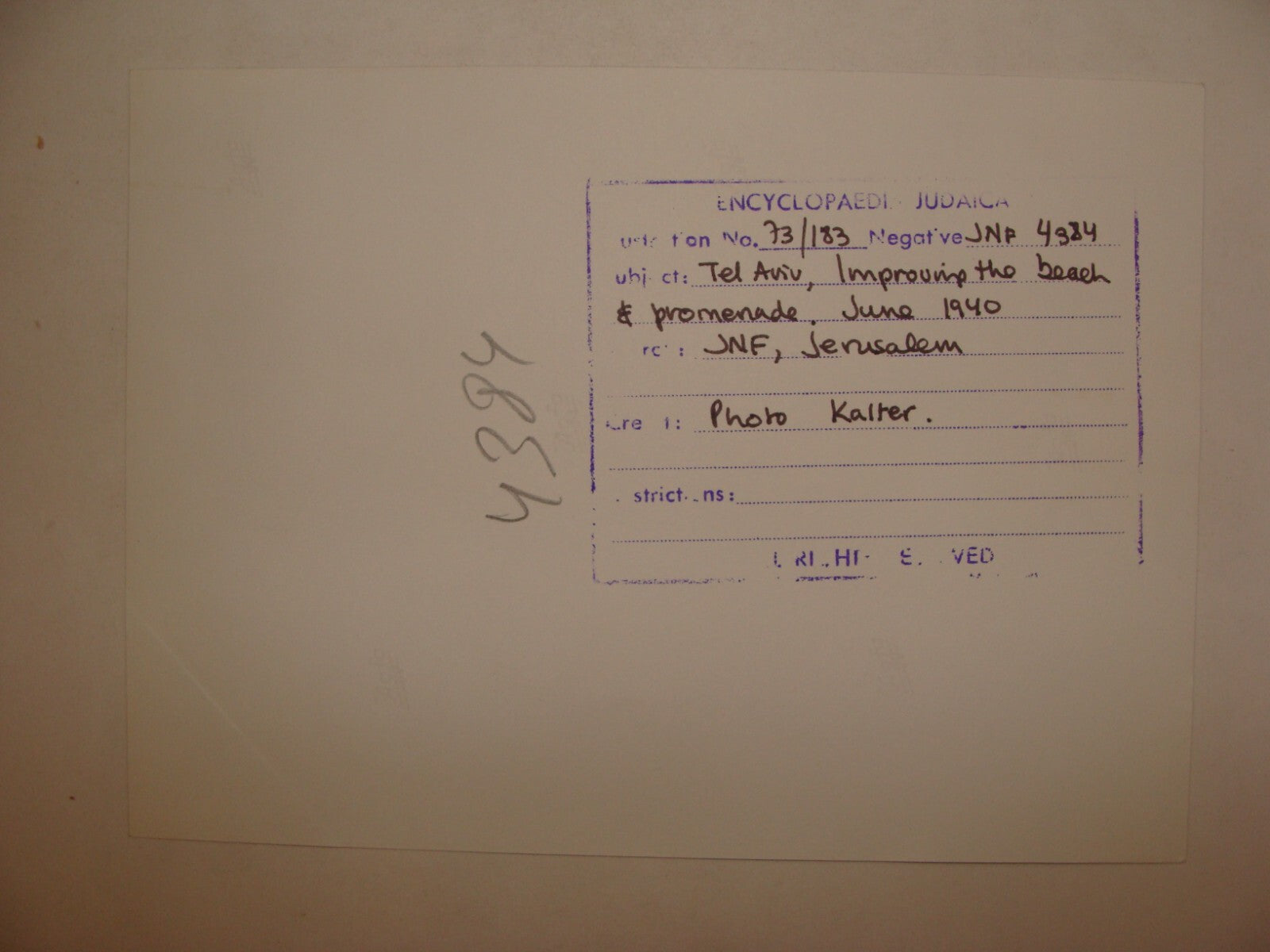 Photo Print, 1940 Palestine Israel TEL AVIV Beach Jewish Judaica KALTER