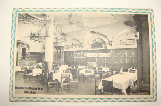 Germany 1910s German   Munich Restaurant Augustiner Photo Postcard