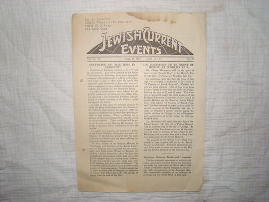 Germany Jewish Current Events WW2 1933 News Nazi Jews Laws Palestine Immigration