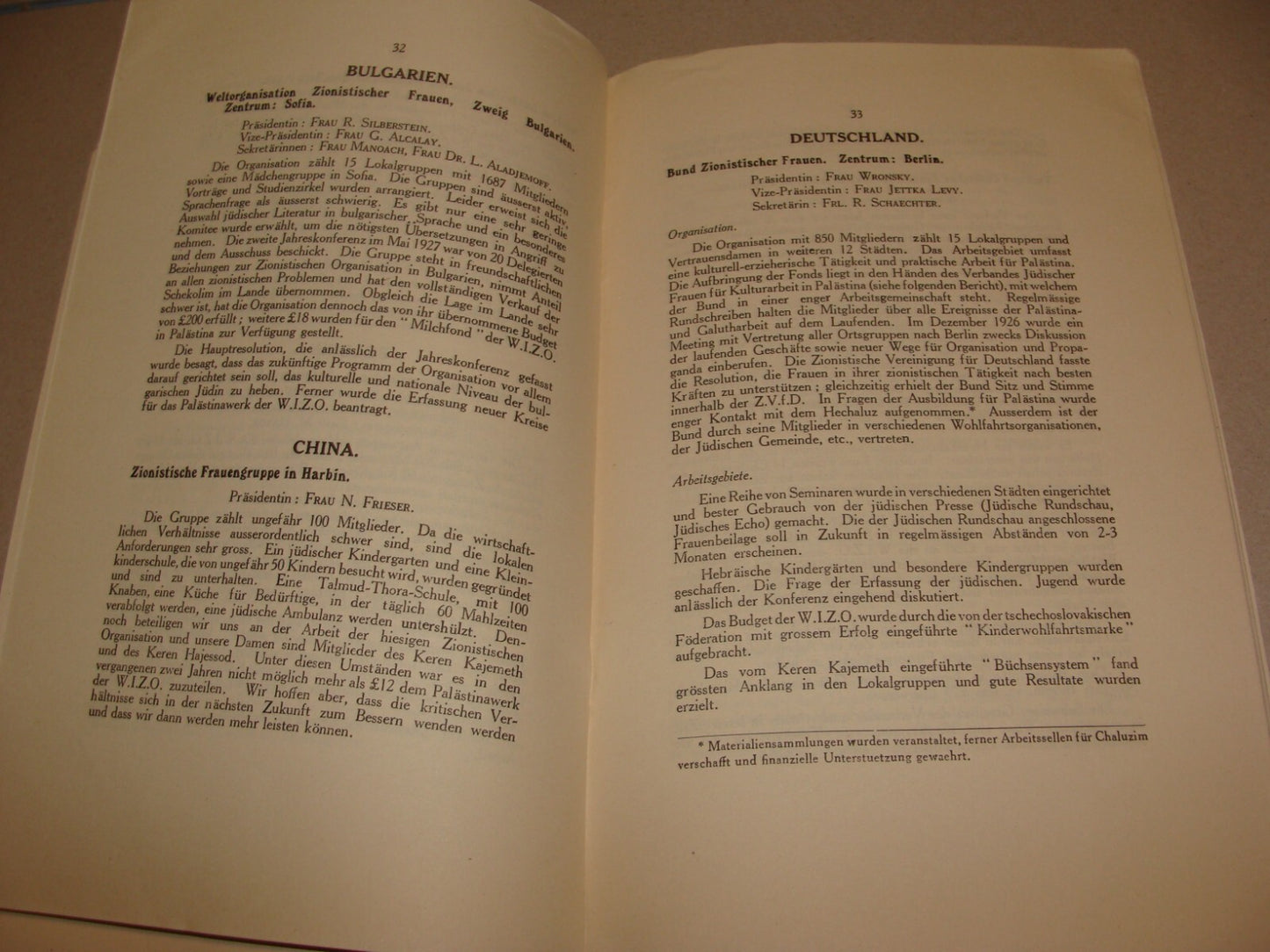 Report Jewish 1927 Judaica London UK Women Zionist Conference WIZO German