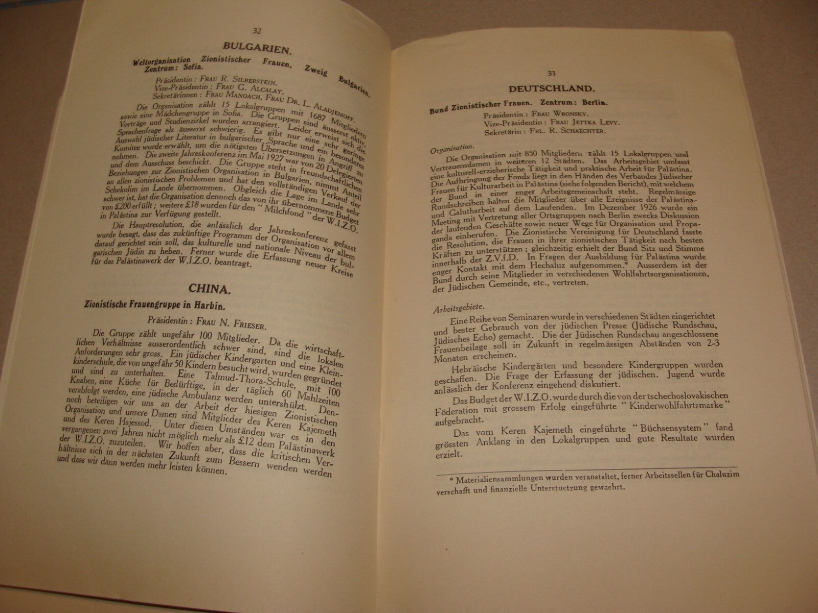 Report Jewish 1927 Judaica London UK Women Zionist Conference WIZO German