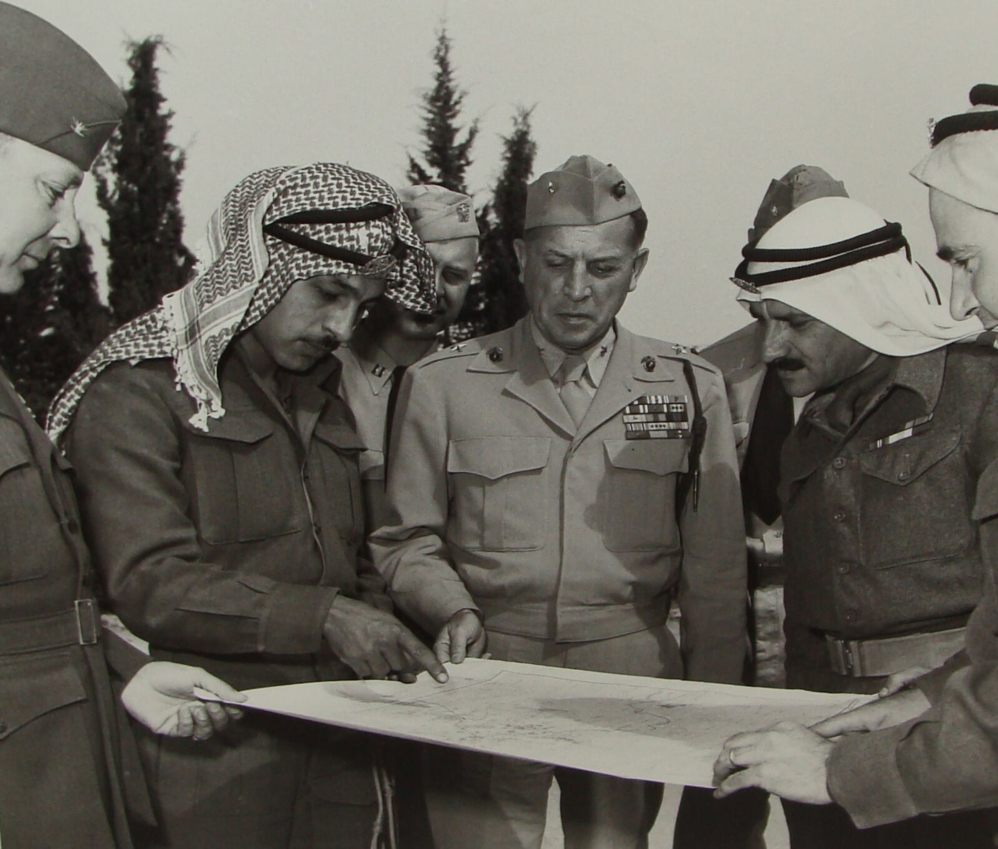 Photo Print Israel Independence War Arab Legion William Riley Map Ceasefire 1948
