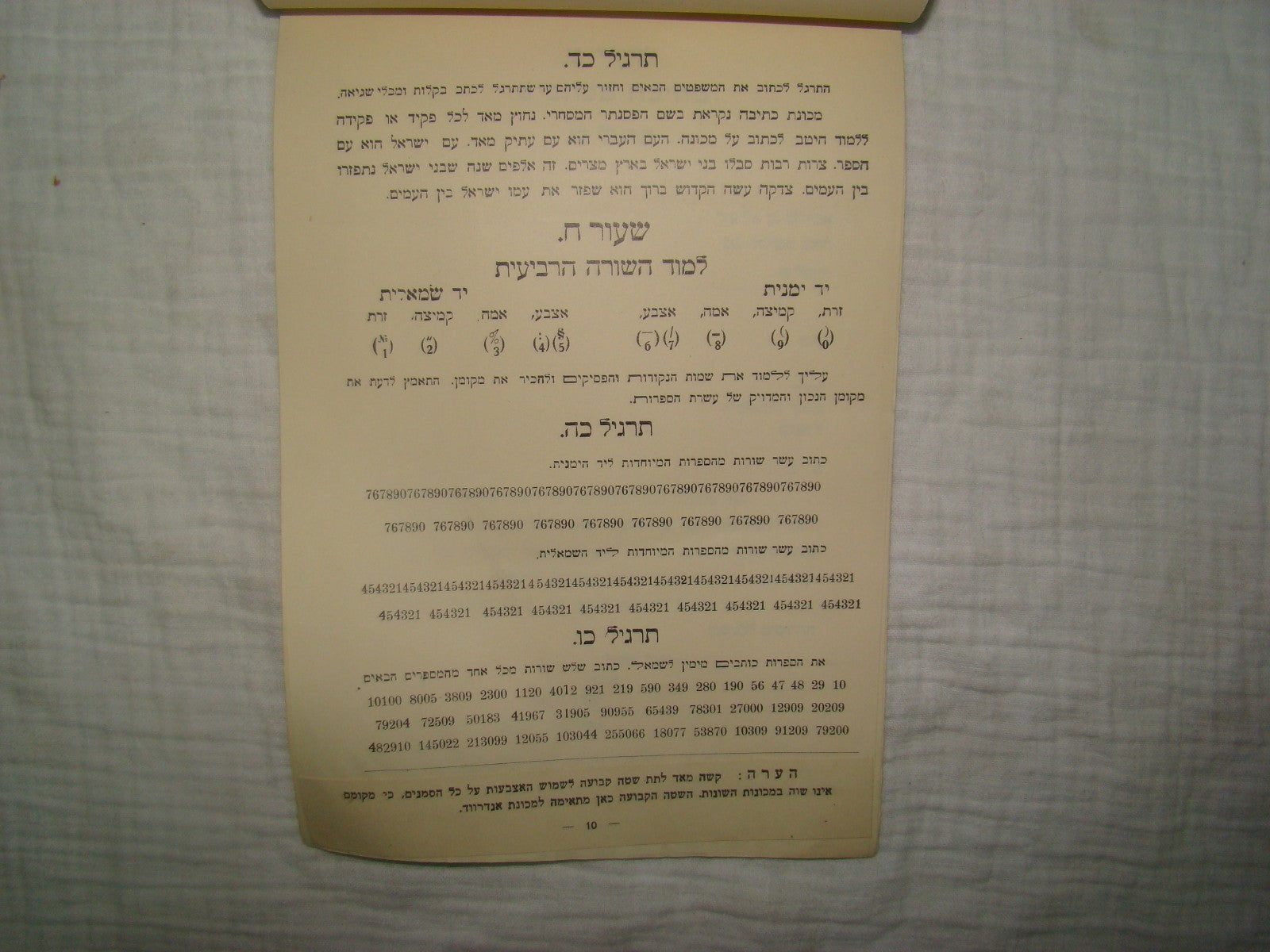 Book Jewish hebrew palestine israel 1930 Blind writing machine method Underwood